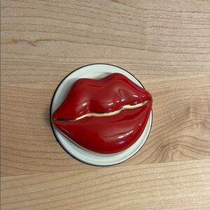 Red Lip-Shaped Trinket Box